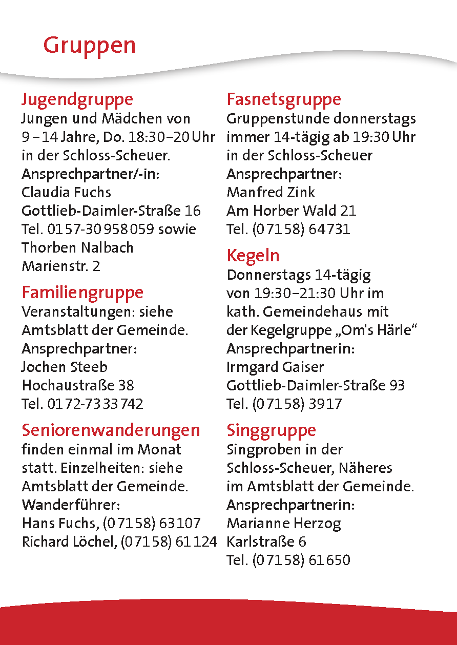 Gruppen - linke Seite